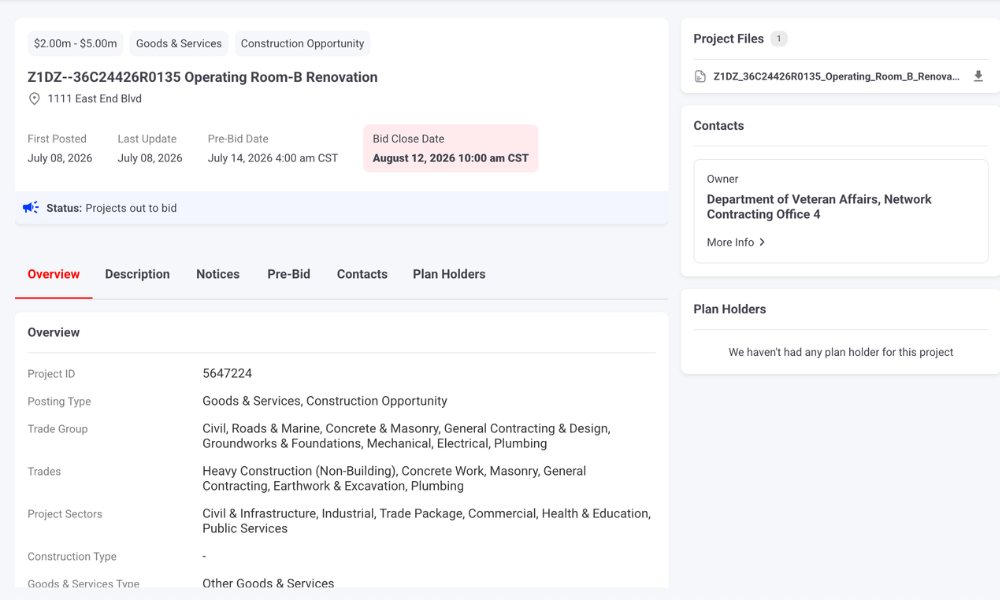 Detailed Project Reports Construction Bids
